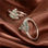 anillo plata/chapado,diseño de abanico con circónes colores - Foto 4