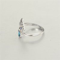 anillo plata/chapado,diseño de ala de mariposa con circónes - Foto 3