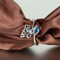 anillo plata/chapado,diseño de ala de mariposa con circónes - Foto 5