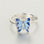 anillo plata/chapado,diseño de anillo+mariposa con esmalte azul oscuro y claro - Foto 2