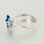anillo plata/chapado,diseño de anillo+mariposa con esmalte azul oscuro y claro - Foto 3