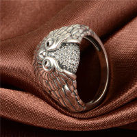 anillo plata/chapado,diseño de búho circónes cristales 26 piezas - Foto 4