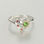 anillo plata/chapado,diseño de corazón con circónes verde y rojos - Foto 2
