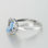 anillo plata/chapado,diseño de flor con mariposa con esmalte azul - Foto 2