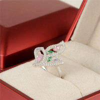anillo plata/chapado diseño de mariposa con circóns - Foto 5