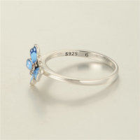 anillo plata/chapado,diseño de mariposa con esmalte azul - Foto 2