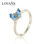 anillo plata/chapado,diseño de mariposa con esmalte azul - 1