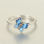 anillo plata/chapado,diseño de mariposa con esmalte azul - Foto 3