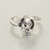 anillo plata/chapado,diseño de perito con esmalte negro - Foto 2