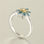 anillo plata/chapado + un flor con esmalte verde +dorado 18k - Foto 4
