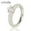 anillo plata,color chapado + circónes cristales - 1