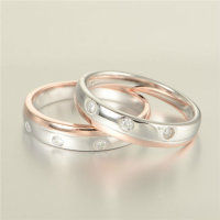 anillo plata color chapado +rosado con circónes cristales - Foto 3