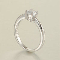 anillo plata,color chapado un circón cristal para dama - Foto 4