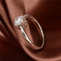 anillo plata,color chapado un circón cristal para dama - Foto 5