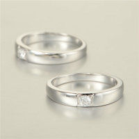 anillo plata,color chapado un circón cristal para hombre - Foto 3