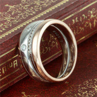 anillo plata color plata +rosado con circónes cristales - Foto 3