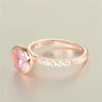 anillo plata color rosado +circónes cristales+circóne rosado grande - Foto 2