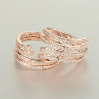 anillo plata color rosado con circónes cristales - Foto 3
