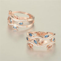anillo plata color rosado con circónes cristales+champán+azul oscuro - Foto 2
