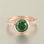 anillo plata color rosado con circónes cristales y verde - Foto 5