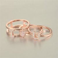 anillo plata color rosado +letras &amp;quot;I love u&amp;quot;con circónes cristales y rosados - Foto 3
