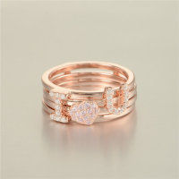 anillo plata color rosado +letras &amp;quot;I love u&amp;quot;con circónes cristales y rosados - Foto 5