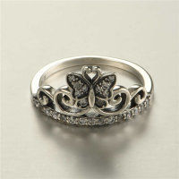 anillo plata con circónes cristales,diseño de crona - Foto 5