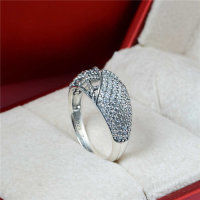 anillo plata con circónes cristales , estilo clásico. - Foto 3