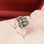 anillo plata con zircones rojos estilo clásico - Foto 3