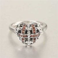 anillo plata con zircones rojos estilo clásico - Foto 5