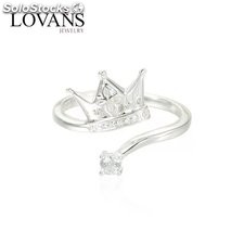 anillo plata de amor de plata ley 925 con diseño corona reina