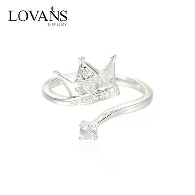 anillo plata de amor de plata ley 925 con diseño corona reina