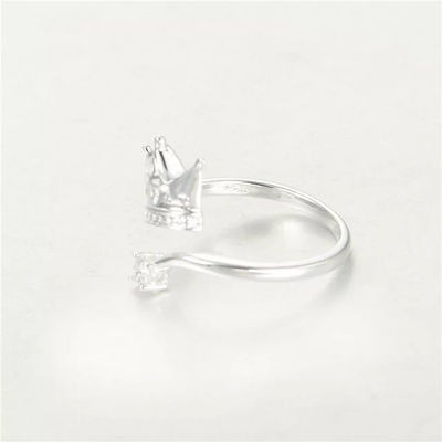 anillo plata de amor de plata ley 925 con diseño corona reina - Foto 2