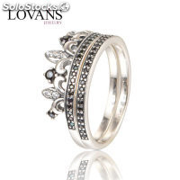 anillo plata de corona con cirzónes y piedras cristales