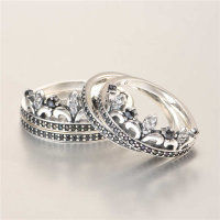 anillo plata de corona con cirzónes y piedras cristales - Foto 3