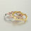 anillo plata de tres colores con circónes cristales - Foto 3