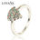anillo plata,diseño de anillo+abanico con piedras colores - 1