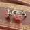 anillo plata,diseño de anillo+flor esmalte rosado - Foto 5