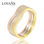 anillo plata,diseño de anillos con tres colores y circónes cristales - 1