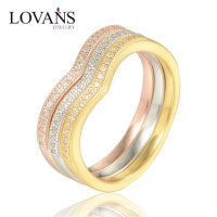 anillo plata,diseño de anillos con tres colores y circónes cristales - Foto 4