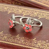anillo plata,diseño de hoja+flor esmalte rosado - Foto 5