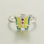 anillo plata,diseño de mariposa con esmalte amarillo y piedras verdes - Foto 2