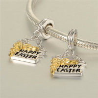 anillo plata,diseño de un pizarra con letras HAPPY EASTER , color plata y dorado - Foto 4
