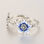 anillo plata zirconitas con flor color azul - Foto 2