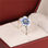anillo plata zirconitas con flor color azul - Foto 3