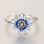anillo plata zirconitas con flor color azul - Foto 5