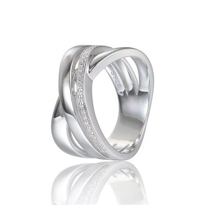 anillos al por mayor plata con circónes cristales baño platino - Foto 2