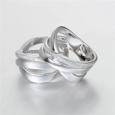 anillos al por mayor plata con circónes cristales baño platino - Foto 4