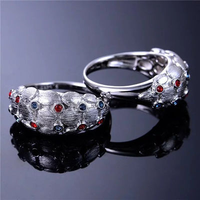 anillos de plata sortijas con diamante de imitación serie de mate - Foto 3