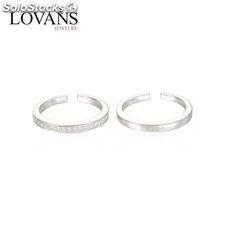 anillos matrimonios de plata ley 925 con circónes cristales
